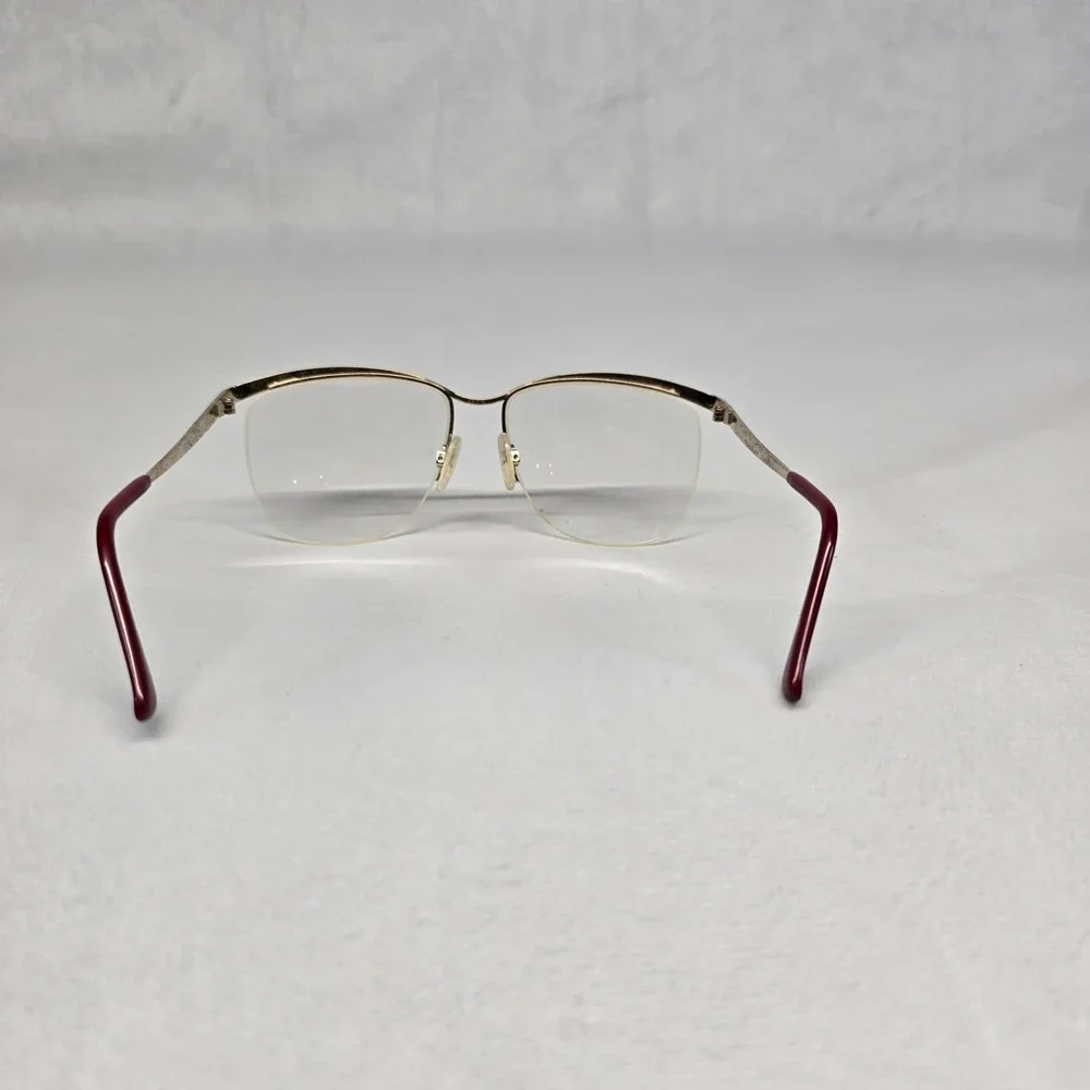 Marchon Ginger Red Marble Half Rim Eyeglass Frames Women‎ 56[]16 130 Japan